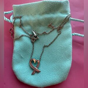 TIFFANY & Co./Paloma Picasso Loving Heart Necklace 925 Silver W/Pouch